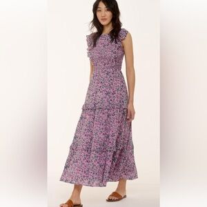 Banjanan Pink and Green Floral‎ Maxi Dress Size Small